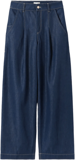 pleated wide-leg jeans
