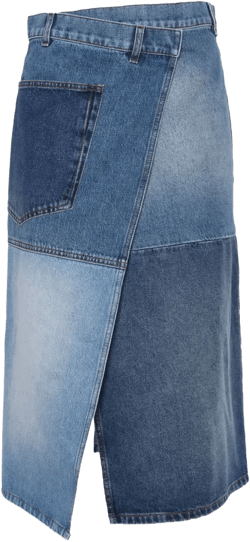 patch-panels denim midi skirt