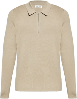zip-neck polo shirt