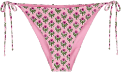 Mc2 Saint Barth Women's Pink Virgo Bikini Slip With Radical Flowers Print