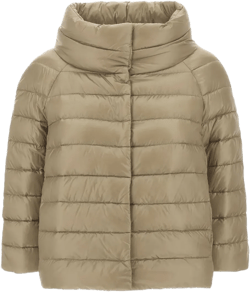 Herno Women's Natural High-Neck Quilted Jacket
