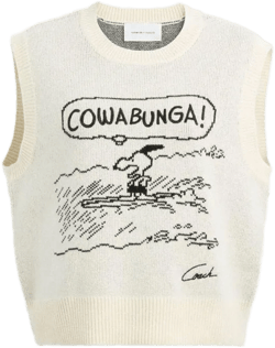 COACH Women's Natural X Peanuts Knit Vest