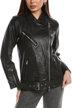 AllSaints Women's Black Billie Leather Biker Jacket