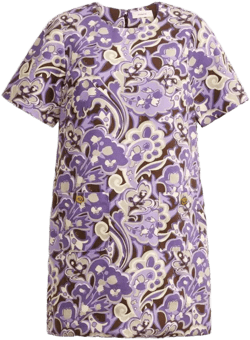 COACH Women's Purple Canvas T Shirt Dress In Regenerative Cotton