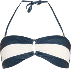 PQ Swim Women's Blue Striped Bandeau Bikini Top