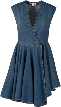 Alaïa Women's Blue Deep Stone Denim Wrap Dress