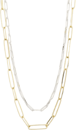 Nordstrom Rack Women's White Set Of Two Mixed Chain Necklaces