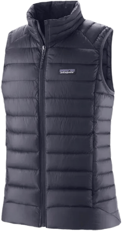 Patagonia Women's Blue Down Sweater Cotton Vest