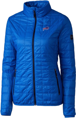 Cutter &amp; Buck Women's Blue Buffalo Bills Rainier Primaloft Eco Insulated Full-zip Puffer Jacket