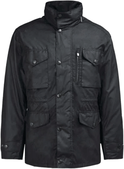 Barbour Men's Black Sapper Regular Fit Weatherproof Waxed Cotton Jacket