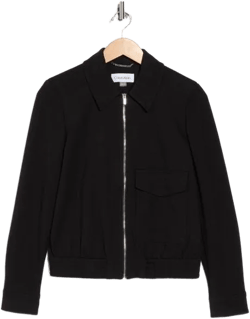 Calvin Klein Women's Black Long Sleeve Bomber Jacket