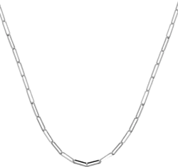 Paper Clip Link 18" Chain Necklace in Silver or Gold Plate