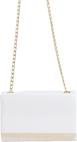 Structured Hardware Detail Clutch Bag and Chain