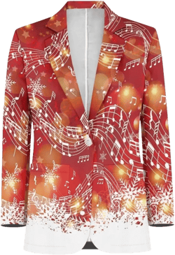 TOADDITDO Womens Casual Blazers Long Sleeve Lapel Button Slim Work Office Blazer Jacket with Pockets Christmas Snowflake XX-Large