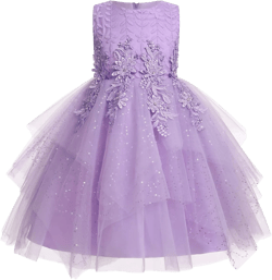 IDOPIP Flower Girl Sequin Lace Dress for Kids Baby First Communion Wedding Party Gown Toddler Princess Birthday Tulle Dresses