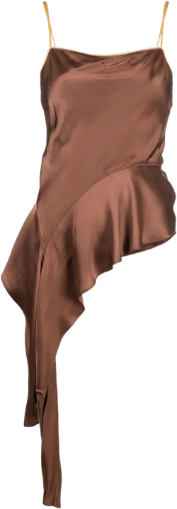 asymmetric draped satin top