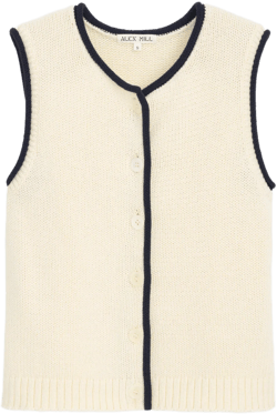 Bridget Tipped Vest in Cotton