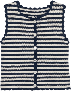 Hand Crochet Bridget Vest In Striped Cotton