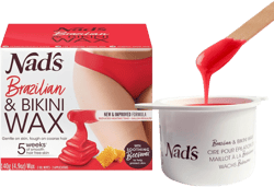 Nad's Brazilan & Bikini Wax Kit, Hair Removal For Women, Body Wax Specifically For Coarse Hair, At Home Waxing Kit With Hard Wax + Calming Oil Wipes + Wooden Spatula