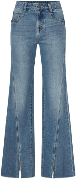 Front Slit Flared Jeans