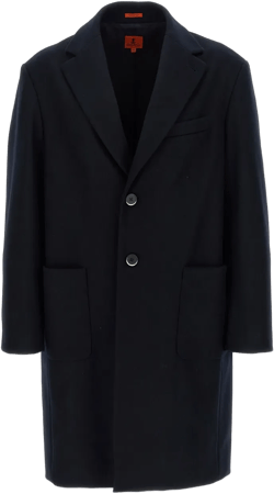 notched-lapel wool-blend coat