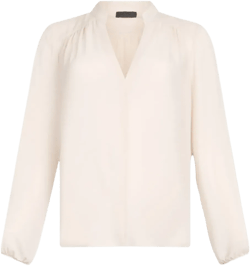 mandarin-collar V-neck blouse