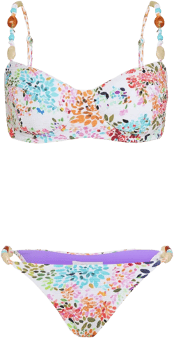 floral-print bikini
