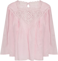 lace-insert blouse