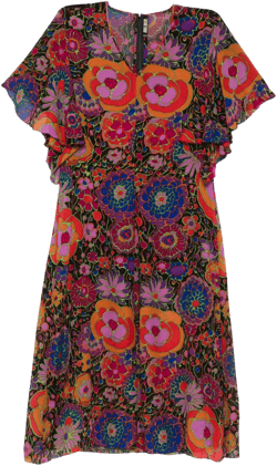 1960s floral-print silk dress