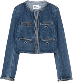 braided-trim denim jacket