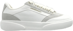 suede-panel leather low-top sneakers