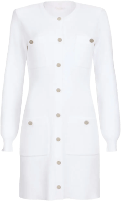padded-shoulder buttoned dress