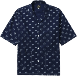 butterfly-print short-sleeve shirt