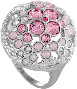 18K white gold Crystal Flower ring