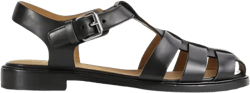 leather lattice flat sandals