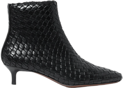 Marcella Black Woven Ankle Boot