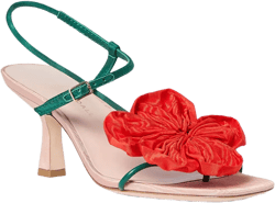 Frank Red/Green Moiré Flower Sandal
