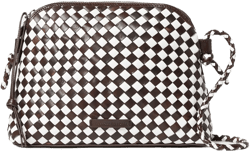 Mallory Chocolate/White Woven Crossbody