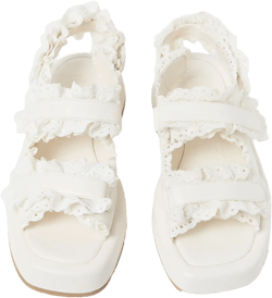 Blaise White Leather Platform Sandal
