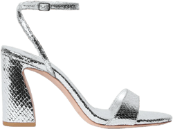Malia Silver Snake Embossed Sandal