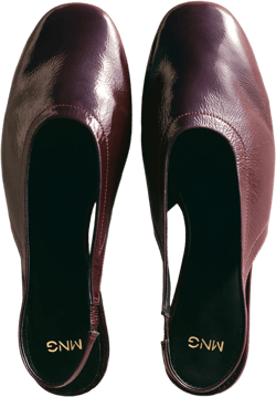 Block heel leather shoes