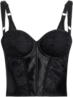 lace-embellished corset top