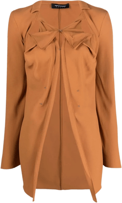 cut-out front-slit blouse