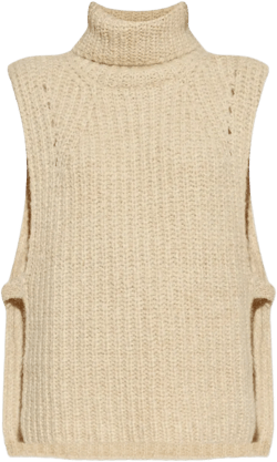turtleneck ribbed vest
