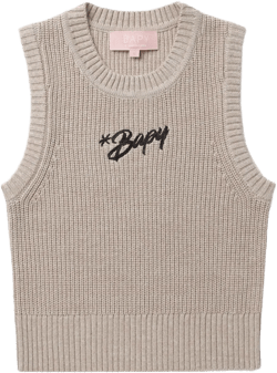 embroidered sleeveless knit top