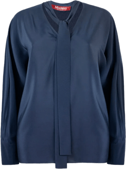tie-neck long-sleeve shirt