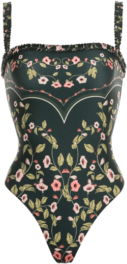 floral-print swimsuit