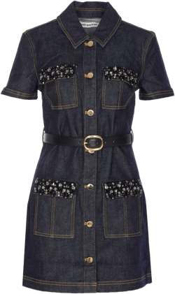 crystal-embellished denim mini dress