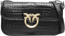 crocodile-embossed leather cross body bag