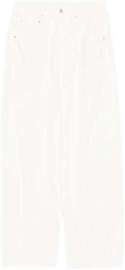 drawstring rolled-edge jeans